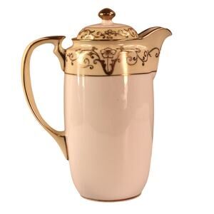 Porcelain Japanese Chocolate Pot Gold Floral